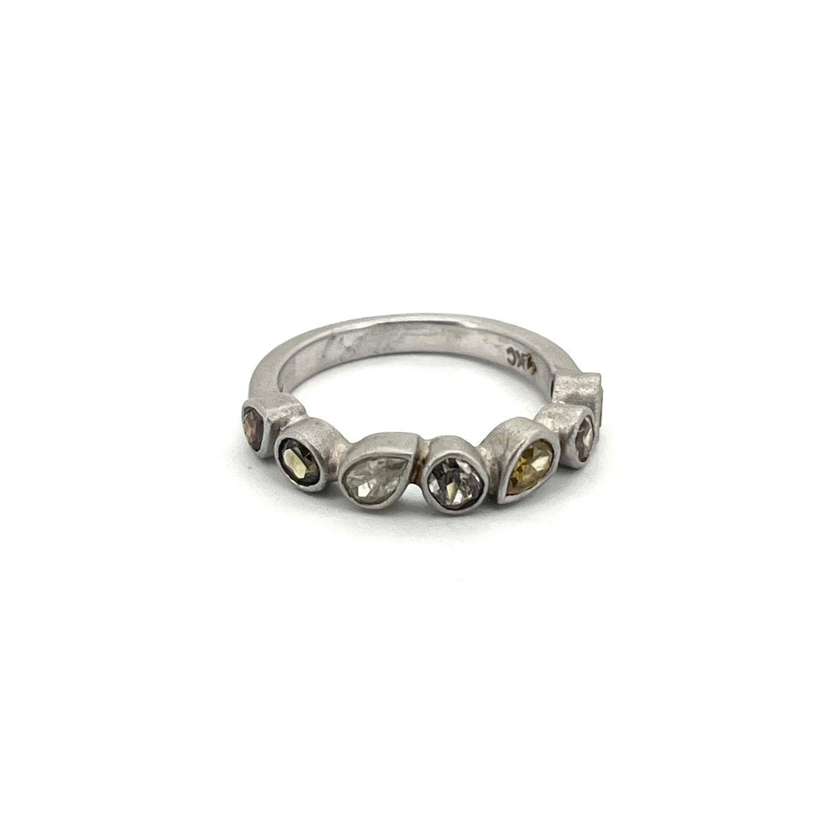 18kt White Gold Multicolor Multishape Diamond Ring, KS167, Kanwar Singh