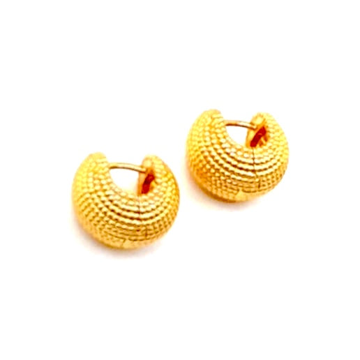 24K Gold Vermeil Dotted Huggie Hoop Earrings, CV230242/LC01114, Doris Leidt