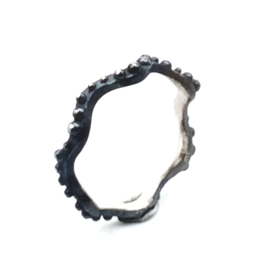 Oxidized Sterling Silver Thin Wave Ring, DA0278/2319, Dahlia Kanner