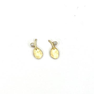 18k Yellow Gold Stud Earrings with Diamonds