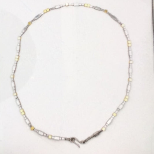 Square Sterling Silver Beads Necklace,MT0026/24, MONA TRUNKFIELD