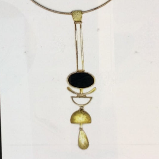 18k Gold and Porcelain Collar Pendant Necklace, MT0004/4, MONA TRUNKFIELD