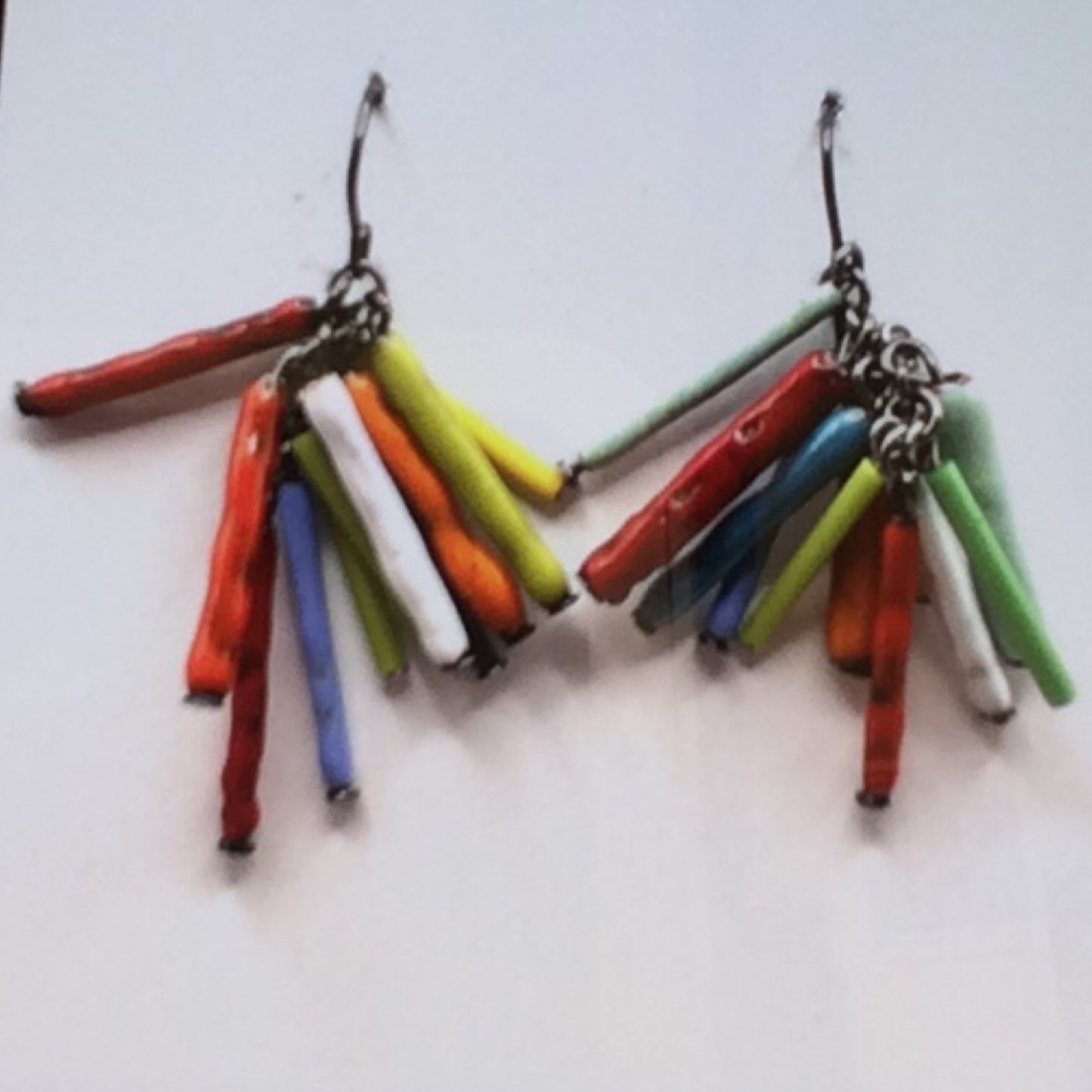 Earrings - Sterling Silver, Copper with multi color  Enamel, KYK0372/20230569, Kyung Hee Kim