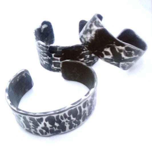 Large Hammered Steel Cuff Bracelet, JMD001, John McDavid