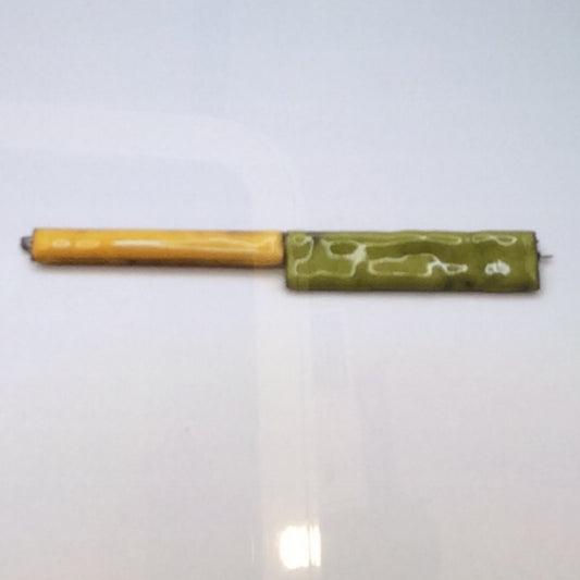Pin - Copper with green and yellow Enamel, KYK0352/20230549, Kyung Hee Kim