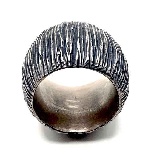 Oxidized Textured Sterling Silver Ring, Size 8, DA0053/151, Dahlia Kanner