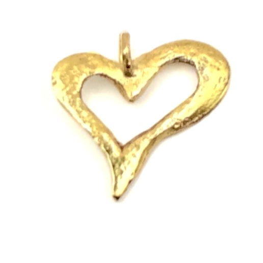 22kt Gold Textured Heart Charm Pendant