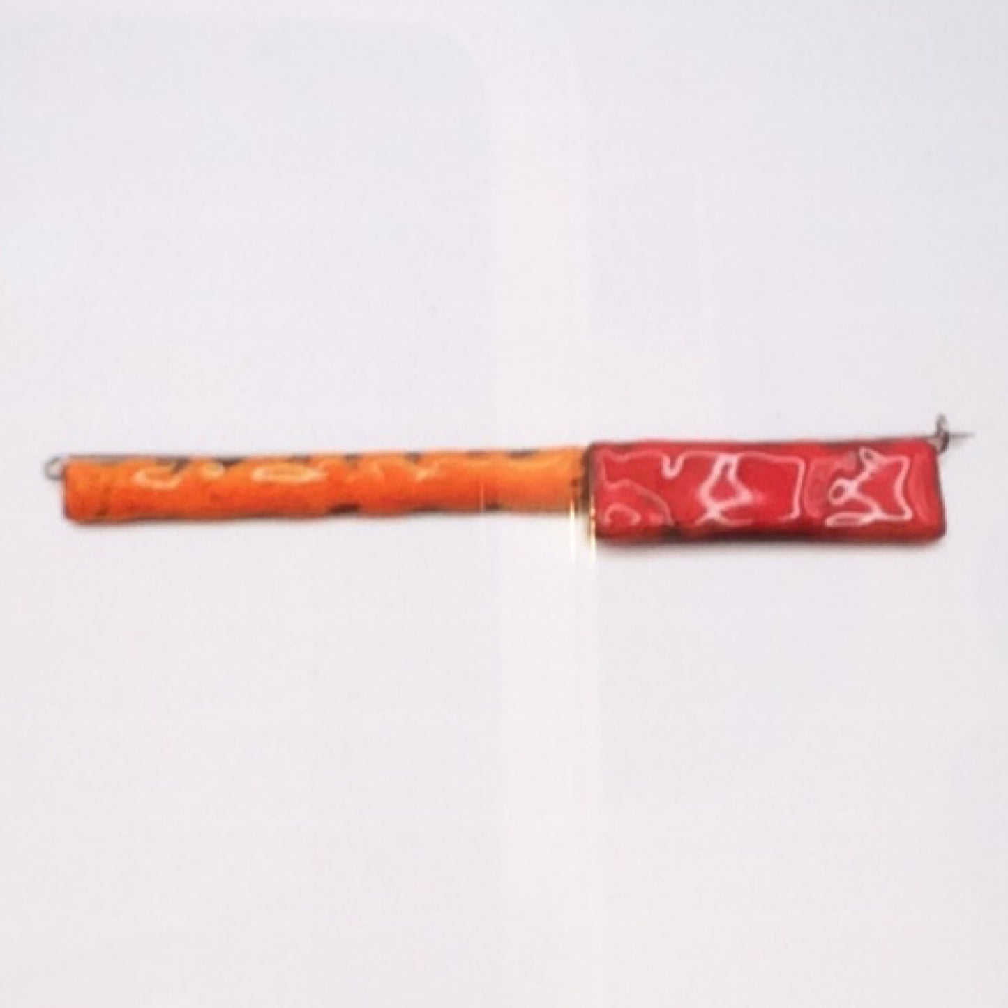 Pin - Copper with red and orange  Enamel, KYK0351/20230548, Kyung Hee Kim