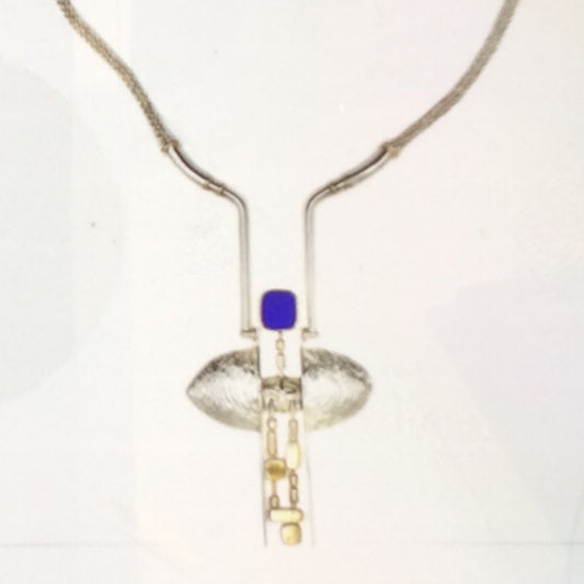 Necklace - Sterling Silver and Gold Winged Pendant,MT0006/6,MONA TRUNKFIELD