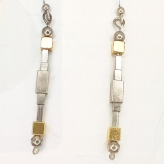 Sterling Silver Square Beads Earrings, MT0027/25, MONA TRUNKFIELD