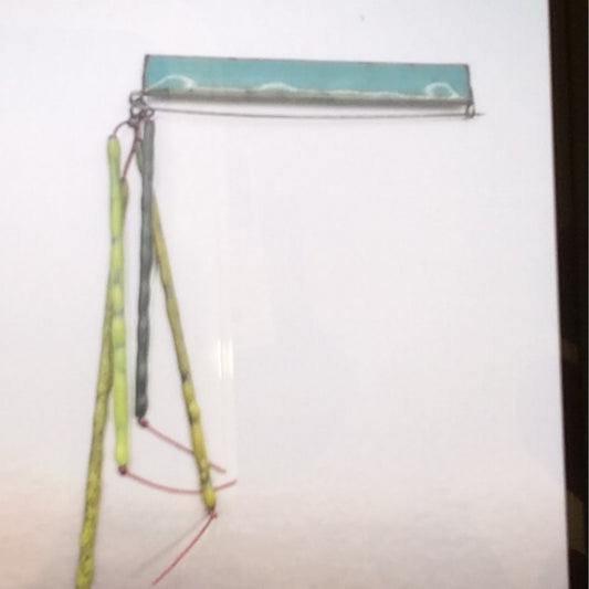 Pin - Sterling Silver with green and teal  Enamel, KYK0338/20230535,Kyung Hee Kim