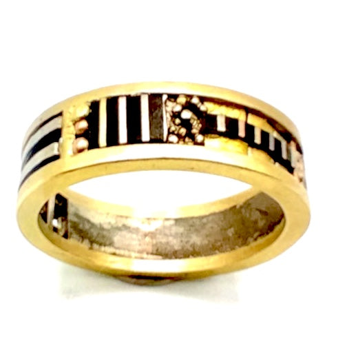 Talisman Ring with Gold Mosaic Design, FB0119, Lynda Bahr