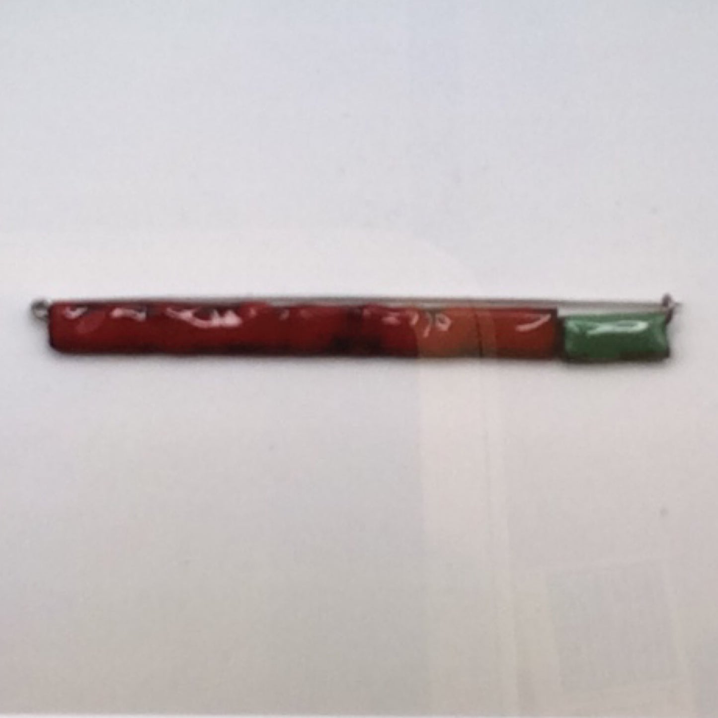 Pin - Copper with red and green Enamel, KYK0353/20230550, Kyung Hee Kim