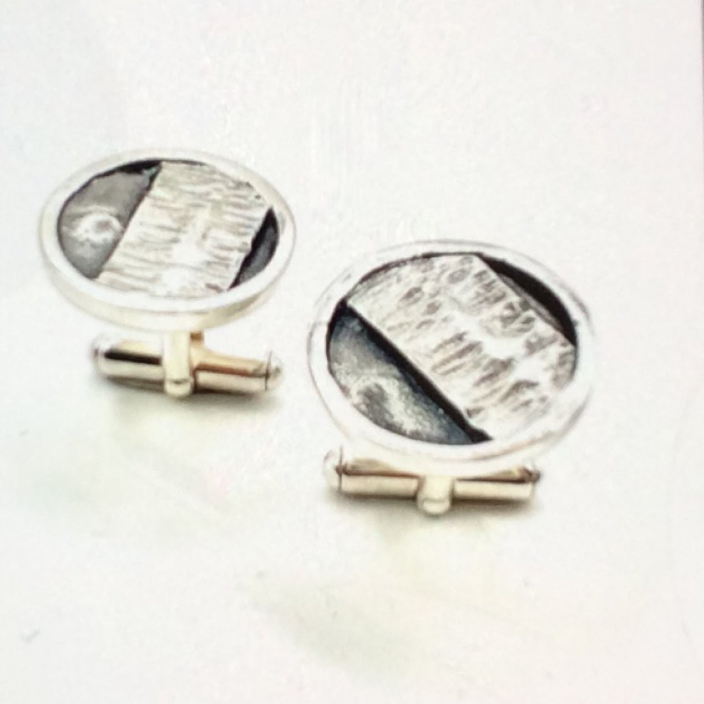 Sterling Silver Fold-Formed, Molded, and Cast Cuff Links, HAL0065, Hal Groeneboer