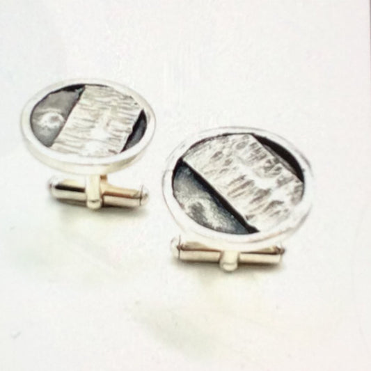 Sterling Silver Fold-Formed, Molded, and Cast Cuff Links, HAL0065, Hal Groeneboer