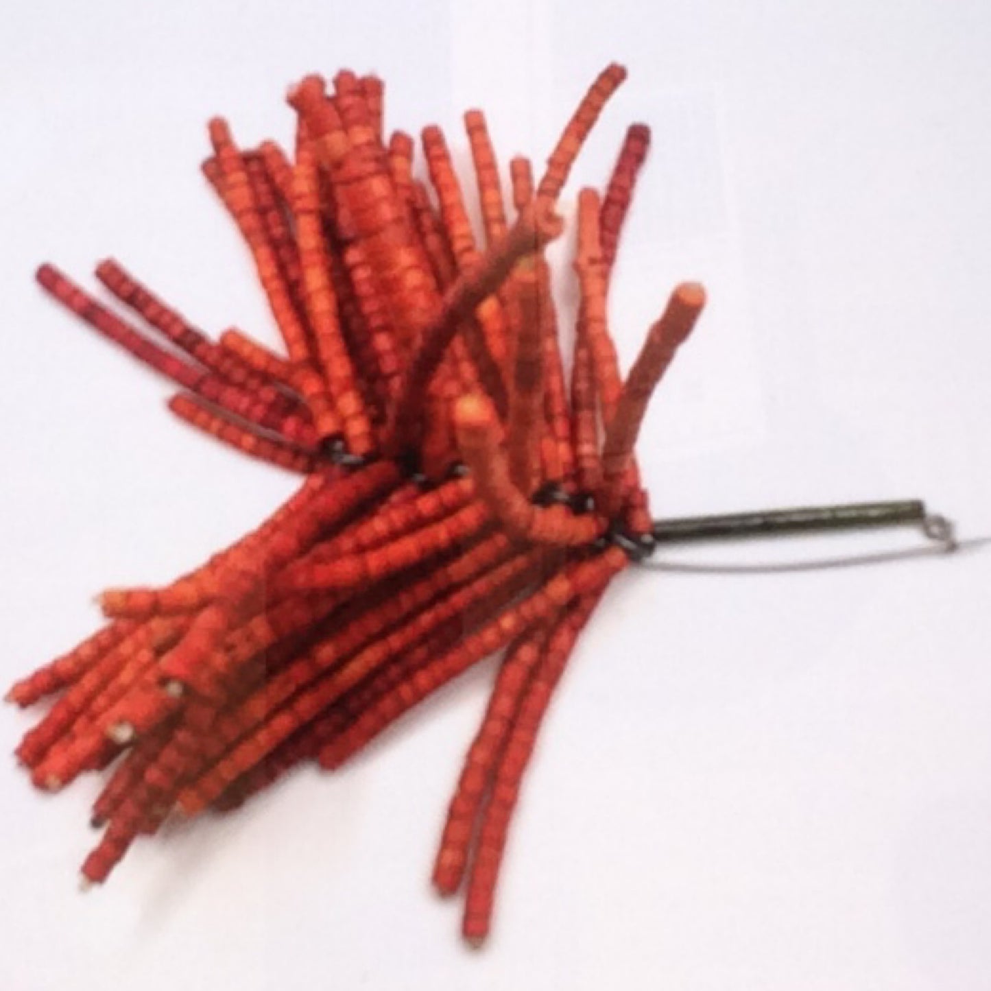 Pin - Copper, green Enamel and red Wooden Beads, KYK0332/20230529, Kyung Hee Kim