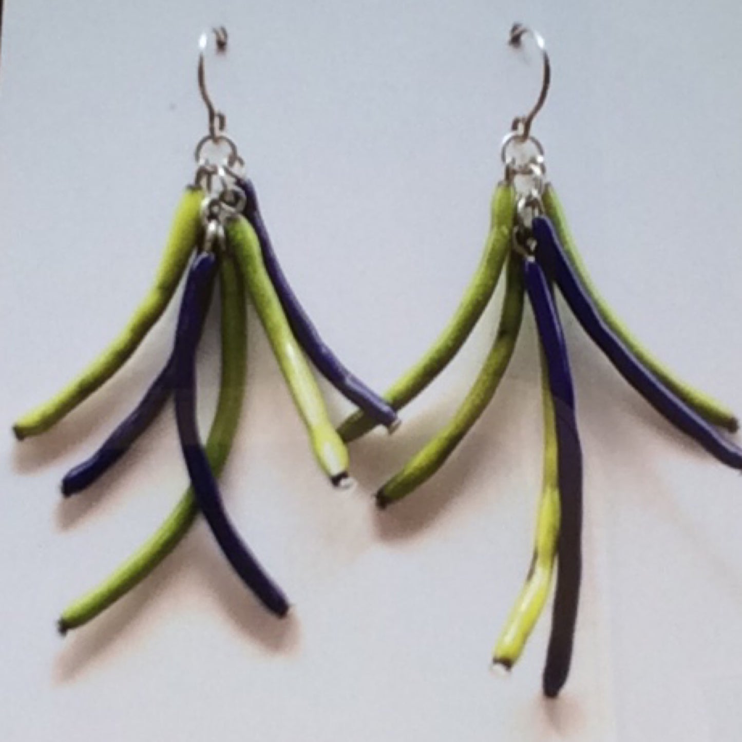 Earrings - Sterling Silver, Copper with green and blue  Enamel, KYK0369/20230566, Kyung Hee Kim