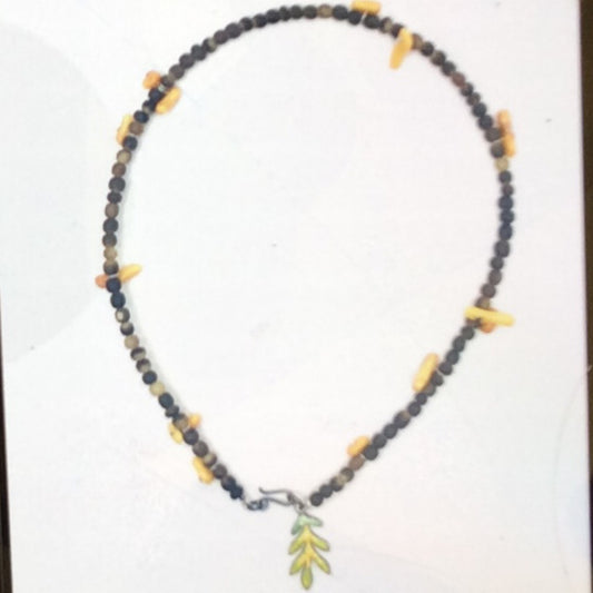 Necklace - Sterling Silver, Enamel and Shell Beads, KYK0327/20230524, Kyung Hee Kim