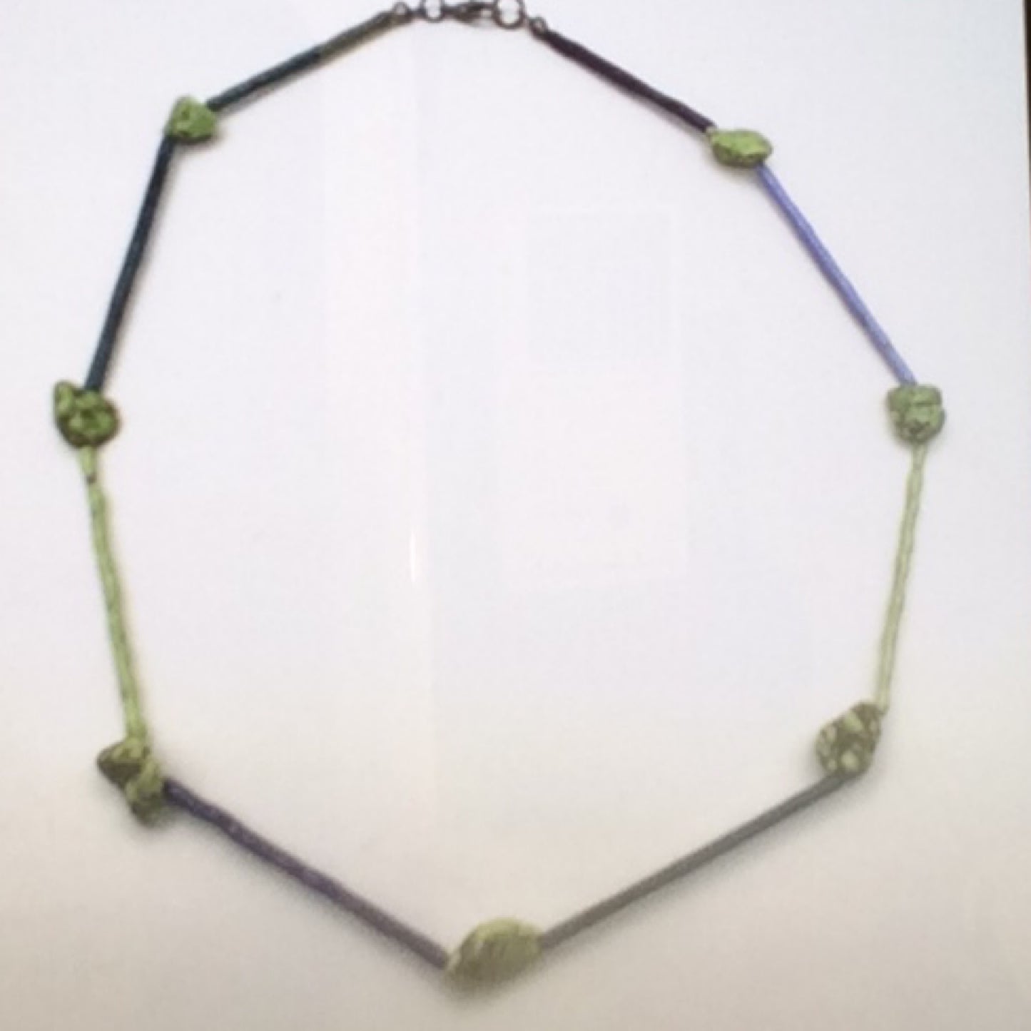 Necklace - Copper and blue green teal and turquoise Enamel, KYK0326/20230523, Kyung Hee Kim