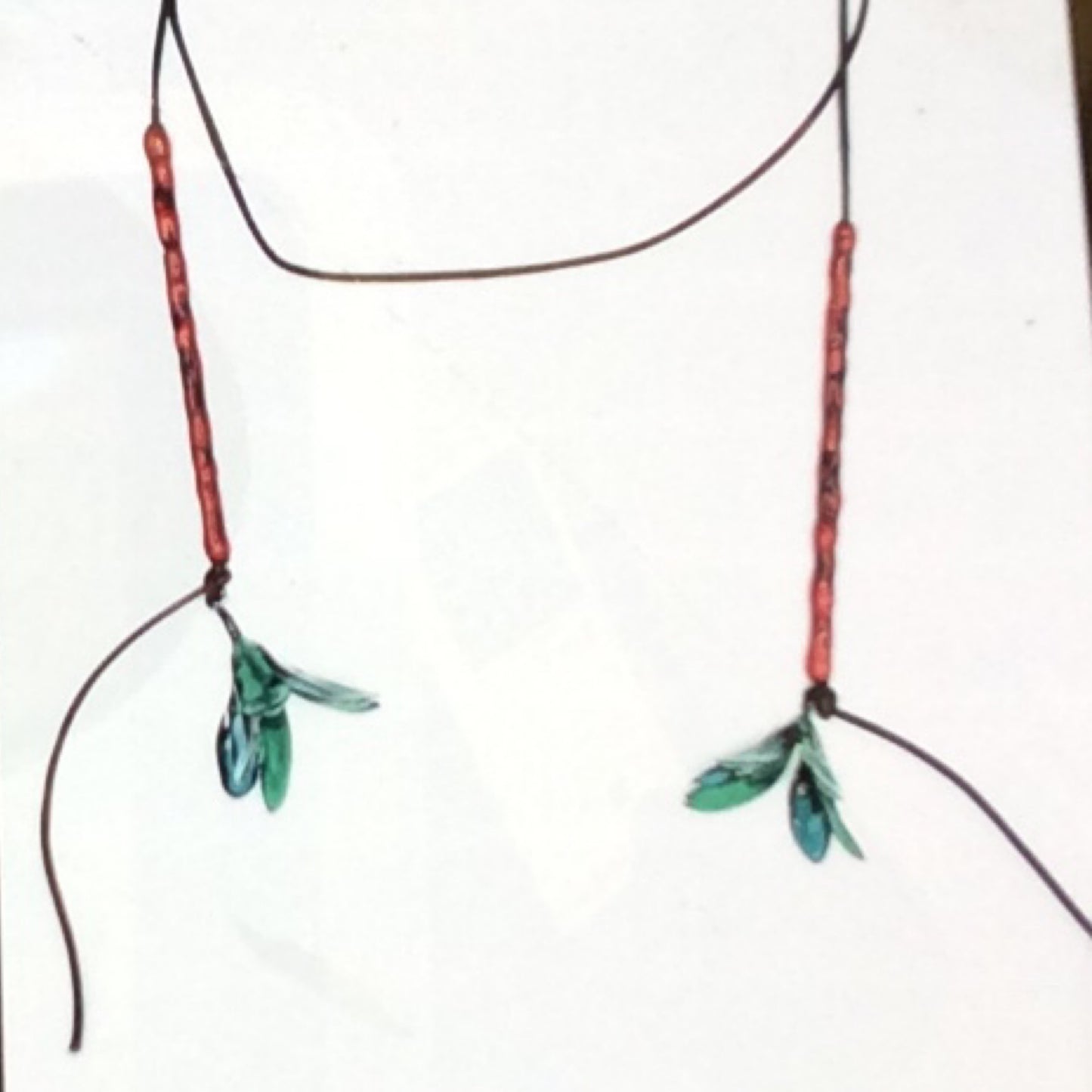 Necklace - Oxidized Sterling Silver, Copper, Enamel and Leather, KYK0309/20230506, Kyung Hee Kim