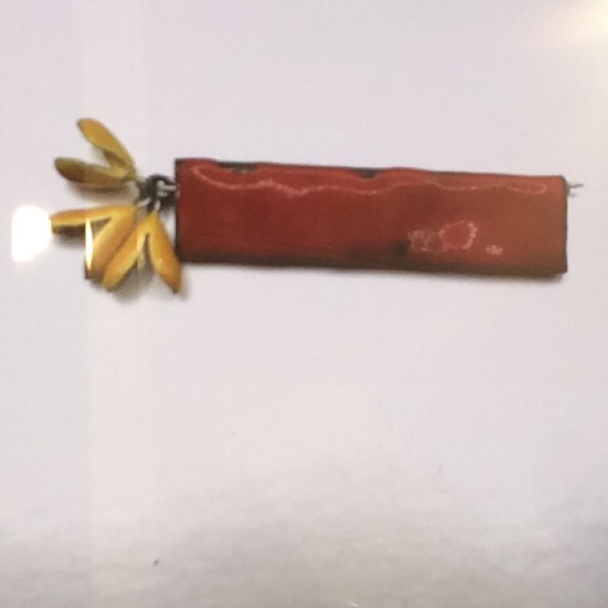 Pin - Sterling Silver, Copper with orange and yellow Enamel, KYK0358/20230555, Kyung Hee Kim