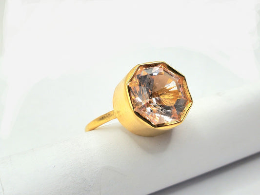 Morganite Ring in 22k Gold