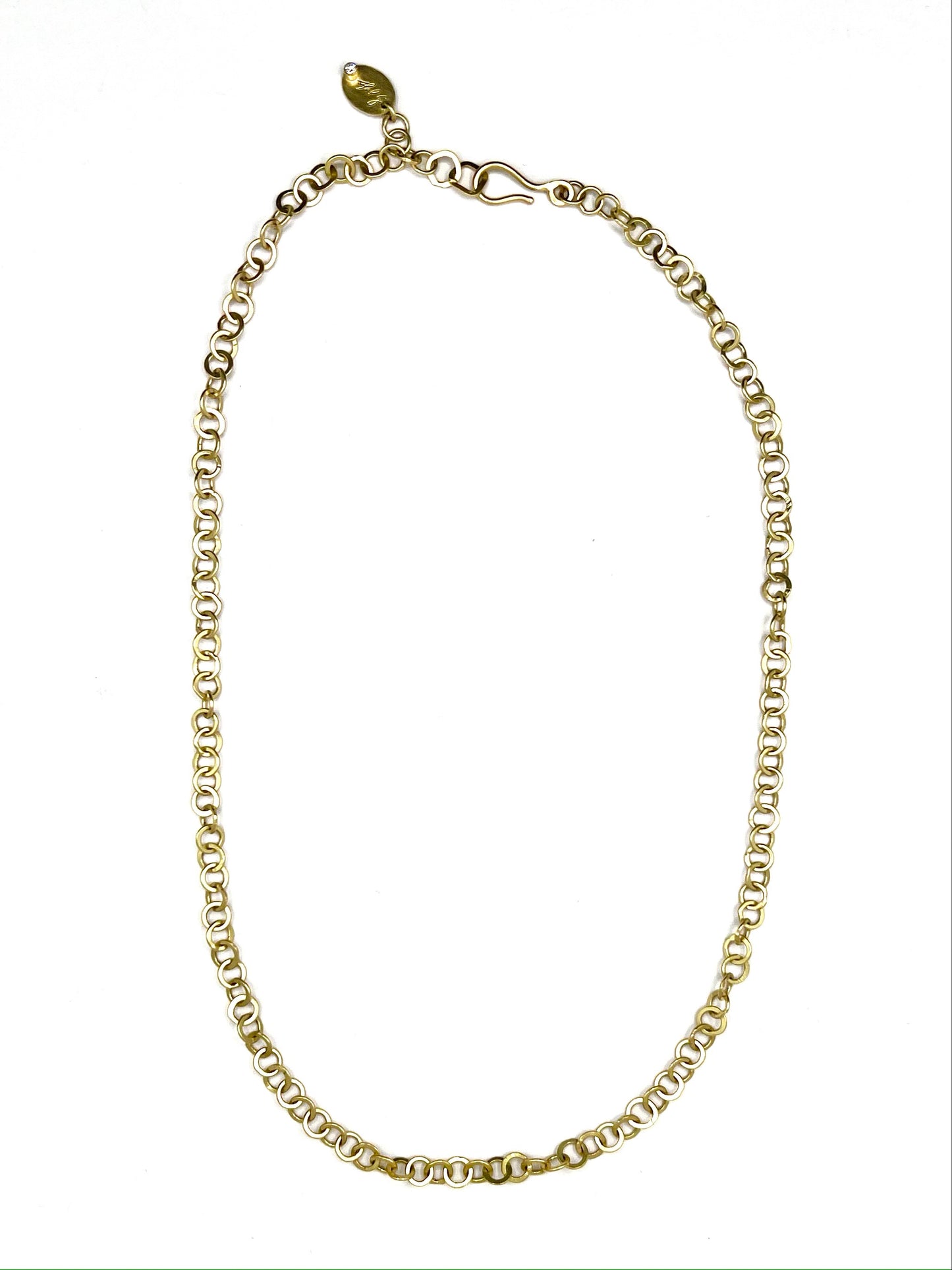 18k Yellow Gold 17.5” Chain with Diamond