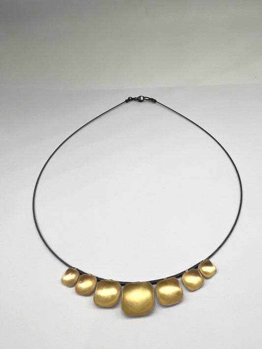 Silver Necklace with 18kt yellow gold